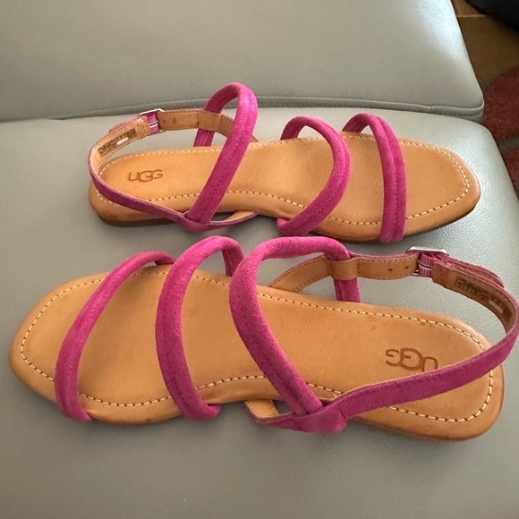 UGG "Mytis" Suede Fuschia Pink Sandals - US Size 9 - EUC - Picture 4 of 6